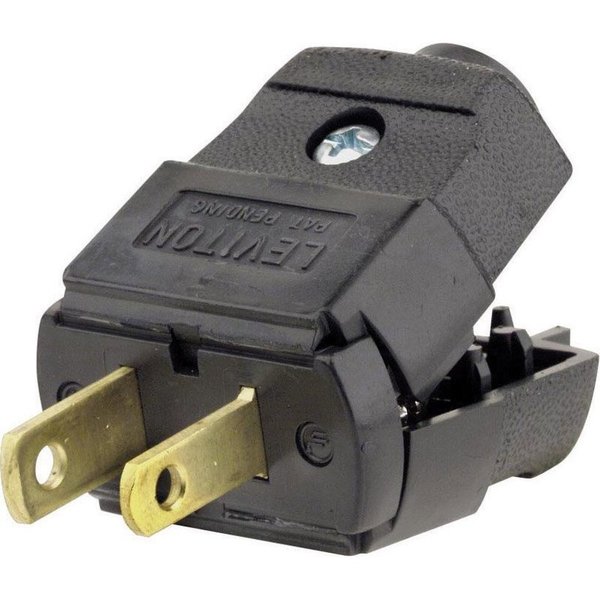 Leviton Clamlite Plug 2Wire Blk 037-00101-2EP